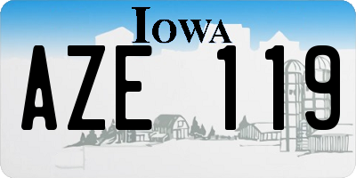 IA license plate AZE119