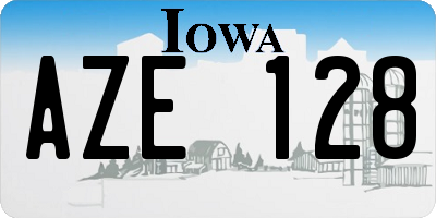 IA license plate AZE128