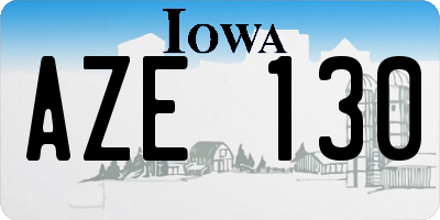 IA license plate AZE130