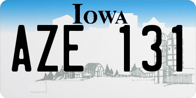 IA license plate AZE131