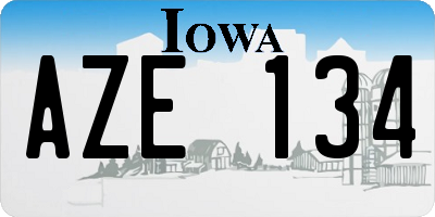 IA license plate AZE134