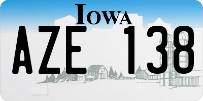 IA license plate AZE138