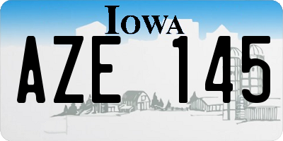IA license plate AZE145