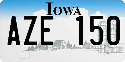IA license plate AZE150