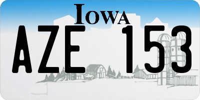 IA license plate AZE153