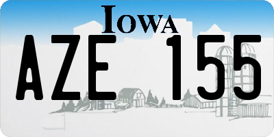 IA license plate AZE155