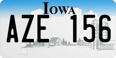 IA license plate AZE156
