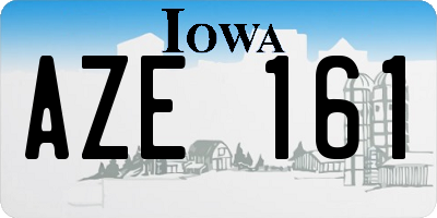 IA license plate AZE161