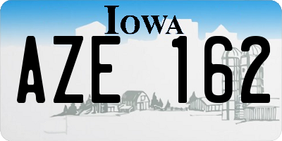 IA license plate AZE162