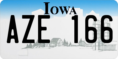 IA license plate AZE166