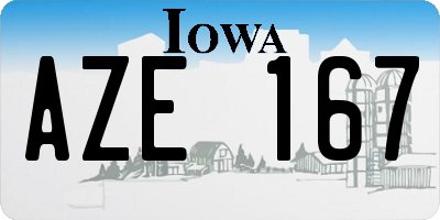IA license plate AZE167