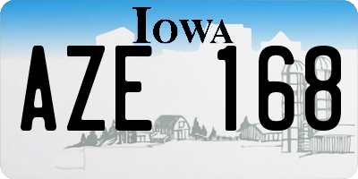 IA license plate AZE168