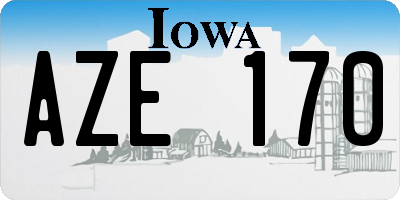 IA license plate AZE170