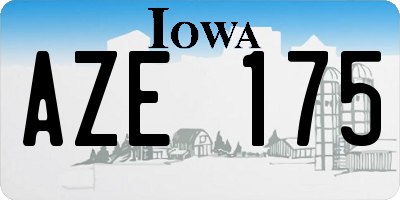 IA license plate AZE175
