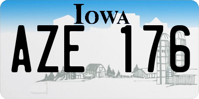 IA license plate AZE176