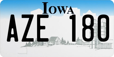 IA license plate AZE180