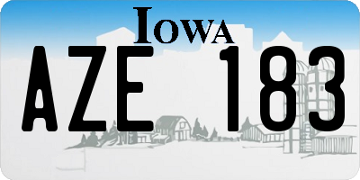 IA license plate AZE183
