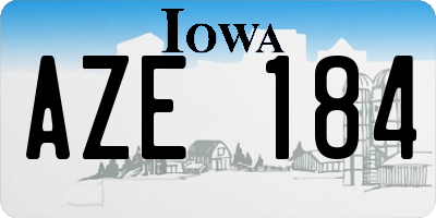 IA license plate AZE184
