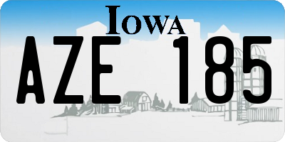 IA license plate AZE185