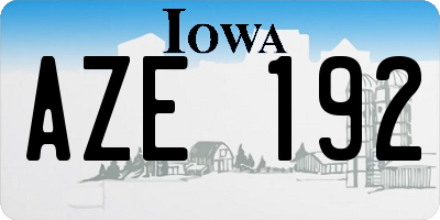 IA license plate AZE192
