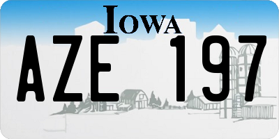 IA license plate AZE197