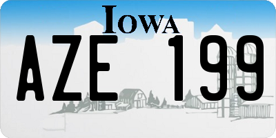 IA license plate AZE199