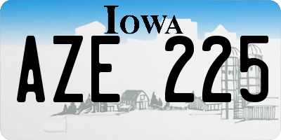 IA license plate AZE225