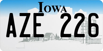 IA license plate AZE226