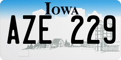 IA license plate AZE229
