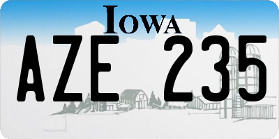 IA license plate AZE235