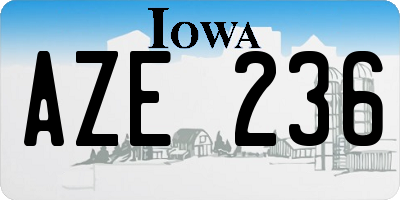 IA license plate AZE236