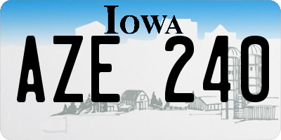 IA license plate AZE240