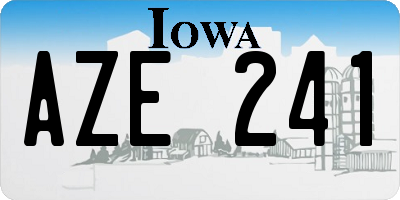 IA license plate AZE241