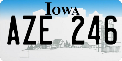 IA license plate AZE246
