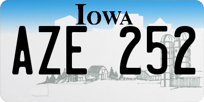 IA license plate AZE252