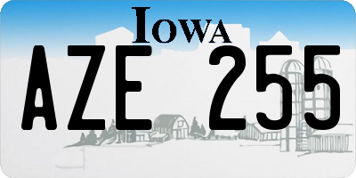 IA license plate AZE255
