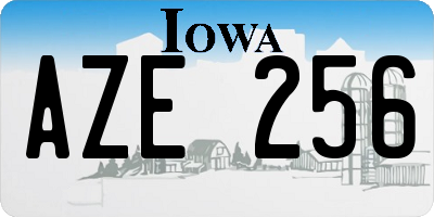 IA license plate AZE256