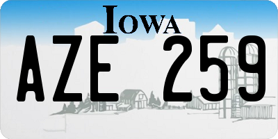 IA license plate AZE259