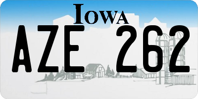 IA license plate AZE262