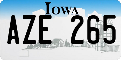 IA license plate AZE265