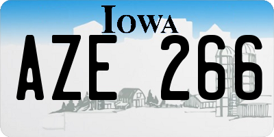 IA license plate AZE266