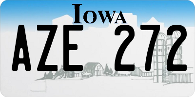 IA license plate AZE272