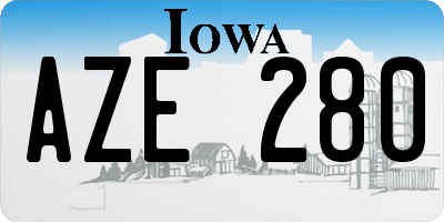 IA license plate AZE280