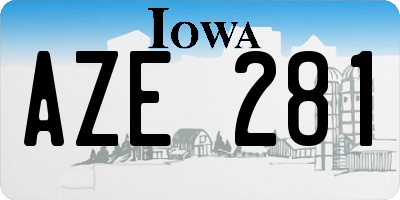 IA license plate AZE281