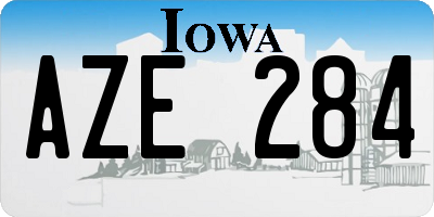 IA license plate AZE284