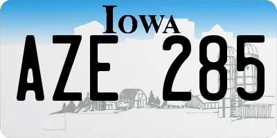 IA license plate AZE285