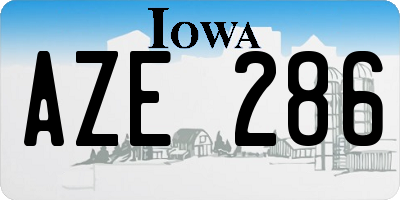 IA license plate AZE286