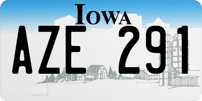 IA license plate AZE291