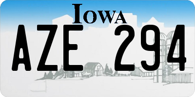 IA license plate AZE294