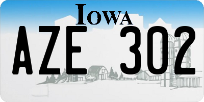 IA license plate AZE302